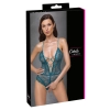 Cottelli LINGERIE - Seksowne Koronkowe Body Z Paseczkami Bez Krocza Zielone XL