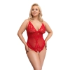 Cottelli CURVES - Czerwone Body Bez Krocza Z Delikatną Koronką 4XL
