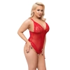 Cottelli CURVES - Czerwone Body Bez Krocza Z Delikatną Koronką 4XL