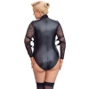 Cottelli Bondage - Seksowne Matowe Body Z Koronkowymi Rękawami XL