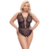 Cottelli CURVES - Seksowne Koronkowe Body Z Dodatkami Różowego Złota 95D/2XL