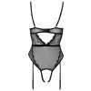 Cottelli LINGERIE - Czarne Koronkowe Body Z Perełkami W Kroczu L
