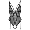 Cottelli LINGERIE - Czarne Koronkowe Body Z Perełkami W Kroczu L