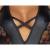 Cottelli PARTY - Seksowne Matowe Body Z Delikatnymi Koronkowymi Wstawkami Czarne XL