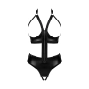 Obsessive - Seksowne Czarne Matowe Body Bez Biustu I Krocza Norides M/L