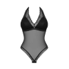 Obsessive - Czarne Siateczkowe Body Z Delikatną Koronką Medilla M/L