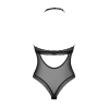 Obsessive - Czarne Siateczkowe Body Z Delikatną Koronką Medilla XL/2XL