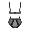 Obsessive - Seksowne Czarne Body Z Małą Ozdobą Między Piersiami Chic Amoria XL/2XL