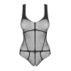Obsessive - Seksowne Czarne Siateczkowe Body Bez Krocza B336 S-L