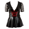 Cottelli CURVES - Czarna Mini Sukienka Z Czerwonym Sznurowaniem XL