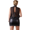 Cottelli CURVES - Seksowna Mini Sukienka Z Siateczką U Góry Czarna 4XL