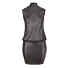 Cottelli CURVES - Seksowna Mini Sukienka Z Siateczką U Góry Czarna 4XL