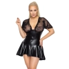 Noir - Krótka Sukienka Z Szeroką Spódnicą Czarna 3XL