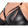Cottelli Bondage - Matowa Krótka Sukienka Z Mankietami I Ozdobnymi Pierścieniami 3XL