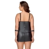 Cottelli Bondage - Matowa Krótka Sukienka Z Mankietami I Ozdobnymi Pierścieniami 3XL