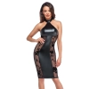 Noir - Obcisła Matowo-Błyszcząca Sukienka Z Eleganckimi Wstawkami Po Bokach XL