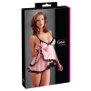 Cottelli LINGERIE - Seksowna Różowa Koszulka Nocna Z Koronką + Stringi L