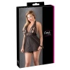 Cottelli CURVES - Seksowna Babydoll Z Rozcięciem Na Piersiach I Kokardką Czarna XL