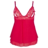 Cottelli CURVES - Seksowna Babydoll Z Rozcięciem Na Piersiach I Kokardką Czerwona 2XL