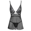 Cottelli LINGERIE - Seksowna Siateczkowa Halka Z Delikatną Koronką + Stringi S