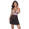 Cottelli LINGERIE - Seksowna Siateczkowa Halka Z Różową Koronką 2XL