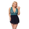 Cottelli CURVES - Babydoll Z Koronkową Górą I Siateczkową Spódnicą 3XL