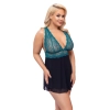 Cottelli CURVES - Babydoll Z Koronkową Górą I Siateczkową Spódnicą 3XL