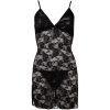 Cottelli LINGERIE - Seksowna Koronkowa Koszulka Nocna + Stringi Czarne M