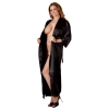 Cottelli LINGERIE - Długi Czarny Satynowy Szlafrok Z Paskiem Do Wiązania S/M