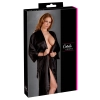 Cottelli LINGERIE - Długi Czarny Satynowy Szlafrok Z Paskiem Do Wiązania 2XL/3XL