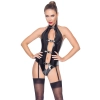 Black Level - Vinylowe Body Z Zamkiem W Kroku I Szelkami L