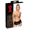 LATE X - Seksowne Lateksowe Spodenki Z Zamkiem W Kroczu Czarne 2XL