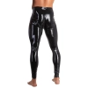 LATE X - Obcisłe Lateksowe Legginsy Z Otworem Na Penisa I Jądra Czarne 2XL