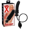 LATE X - Nadmuchiwane Lateksowe Czarne Dildo 20 CM