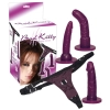 Bad Kitty - Strap-on Z 3 Różnymi Dildo Fioletowe