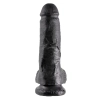 King Cock - Realistyczne Dildo Z Żołędziem Jądrami I Żyłkami 20 CM Czarny