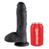 King Cock - Realistyczne Dildo Z Żołędziem Jądrami I Żyłkami 20 CM Czarny