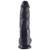 King Cock - Realistyczne Dildo Z Żołędziem Jądrami I Żyłkami 25 CM Czarny
