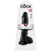 King Cock - Realistyczne Dildo Z Żołędziem Jądrami I Żyłkami 25 CM Czarny