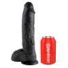 King Cock - Realistyczne Dildo Z Żołędziem Jądrami I Żyłkami 25 CM Czarny