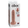 King Cock - Realistyczne Dildo Z Ruchomym Napletkiem 15 CM Jasny Kolor Skóry