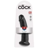 King Cock - Realistyczne Zakrzywione Dildo Z Przyssawką 23 CM Czarny