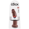 King Cock - Realistyczne Zakrzywione Dildo Z Przyssawką 23 CM Brązowy Kolor Skóry