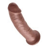 King Cock - Realistyczne Zakrzywione Dildo Z Przyssawką 23 CM Brązowy Kolor Skóry