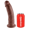 King Cock - Realistyczne Zakrzywione Dildo Z Przyssawką 23 CM Brązowy Kolor Skóry