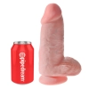 King Cock - Realistyczne Grube Dildo Z Przyssawką 23 CM Jasny Kolor Skóry