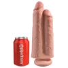 King Cock - Podwójne Realistyczne Dildo Z Przyssawką 23 CM Jasny Kolor Skóry