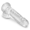 King Cock Clear - Realistyczne Dildo Z Jądrami I Przyssawką Przezroczyste 18 CM