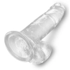 King Cock Clear - Realistyczne Dildo Z Jądrami I Przyssawką Przezroczyste 18 CM