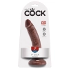 King Cock - Realistyczne Dildo Z Żyłkami I Przyssawką 18 CM Brązowy Kolor Skóry